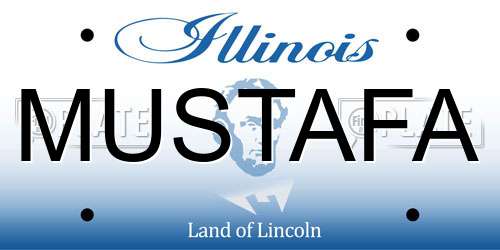 MUSTAFA Illinois License Plate