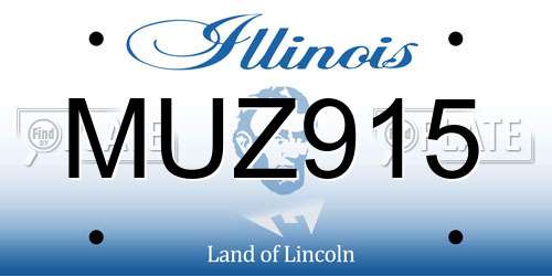 MUZ915 Illinois License Plate