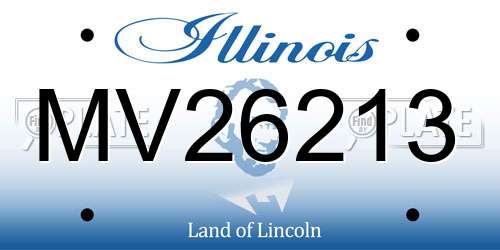 MV26213 Illinois License Plate
