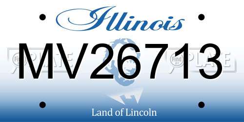 MV26713 Illinois License Plate
