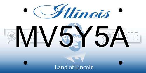 MV5Y5A Illinois License Plate