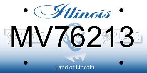 MV76213 Illinois License Plate
