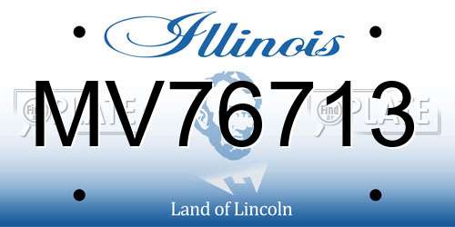 MV76713 Illinois License Plate