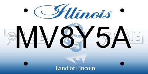 MV8Y5A Illinois License Plate