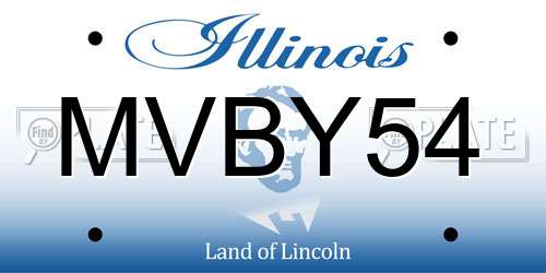 MVBY54 Illinois License Plate