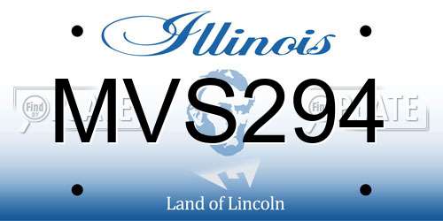 MVS294 Illinois License Plate