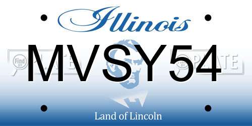 MVSY54 Illinois License Plate