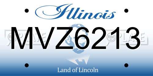 MVZ6213 Illinois License Plate