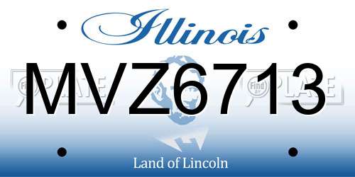 MVZ6713 Illinois License Plate