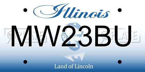 MW23BU Illinois License Plate