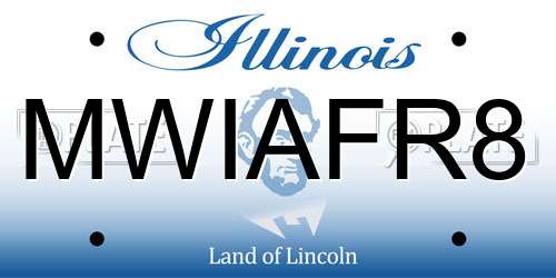 MWIAFR8 Illinois License Plate