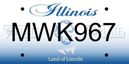MWK967 Illinois License Plate