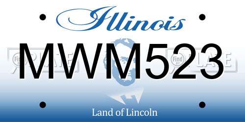 MWM523 Illinois License Plate
