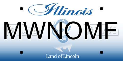 MWNOMF Illinois License Plate