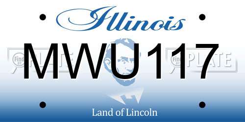 MWU117 Illinois License Plate
