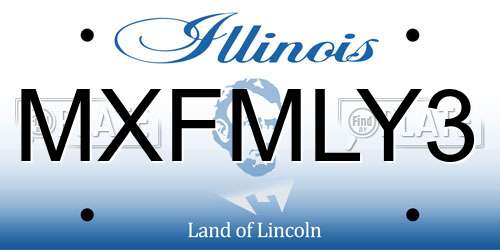 MXFMLY3 Illinois License Plate