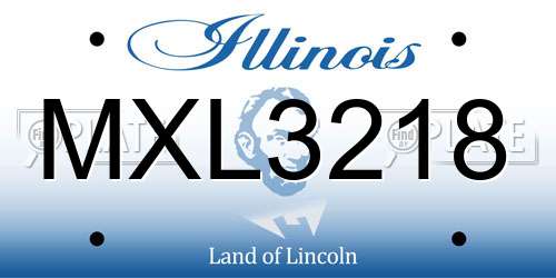 MXL3218 Illinois License Plate
