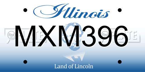 MXM396 Illinois License Plate