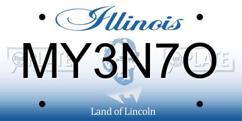 MY3N7O Illinois License Plate