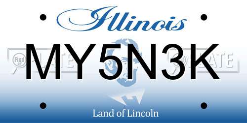 MY5N3K Illinois License Plate