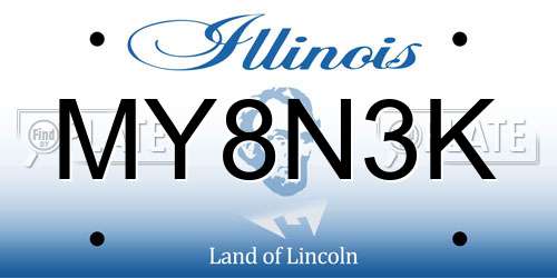 MY8N3K Illinois License Plate
