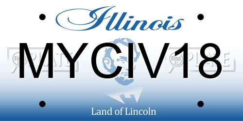 MYCIV18 Illinois License Plate