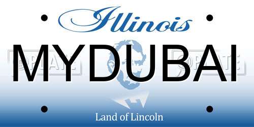 MYDUBAI Illinois License Plate
