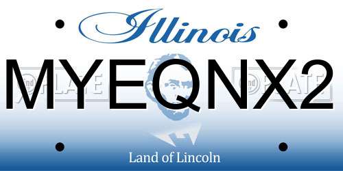 MYEQNX2 Illinois License Plate