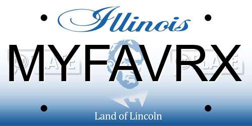 MYFAVRX Illinois License Plate