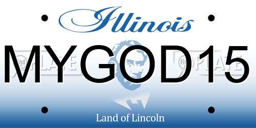 MYGOD15 Illinois License Plate