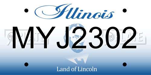 MYJ2302 Illinois License Plate