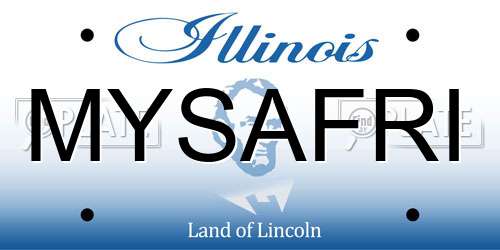 MYSAFRI Illinois License Plate