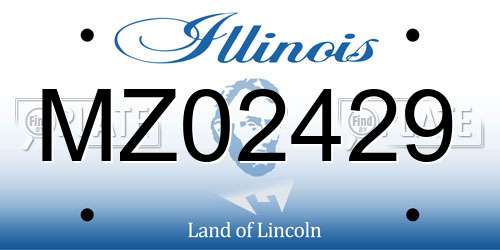 MZ02429 Illinois License Plate