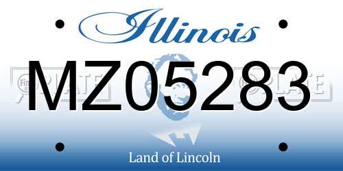 MZ05283 Illinois License Plate