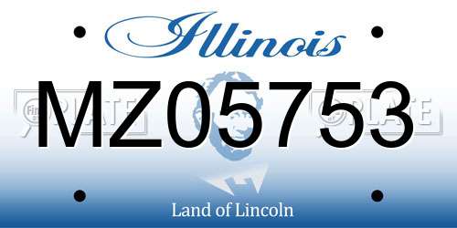 MZ05753 Illinois License Plate