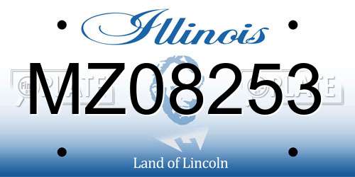 MZ08253 Illinois License Plate