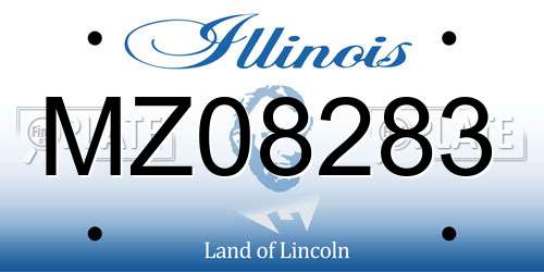 MZ08283 Illinois License Plate