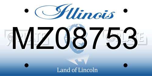 MZ08753 Illinois License Plate
