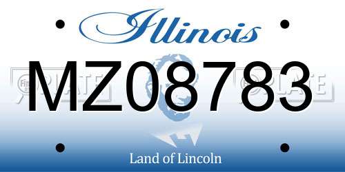 MZ08783 Illinois License Plate