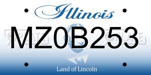 MZ0B253 Illinois License Plate