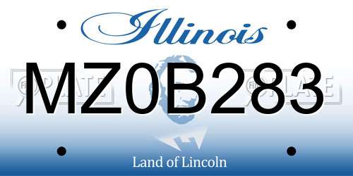 MZ0B283 Illinois License Plate