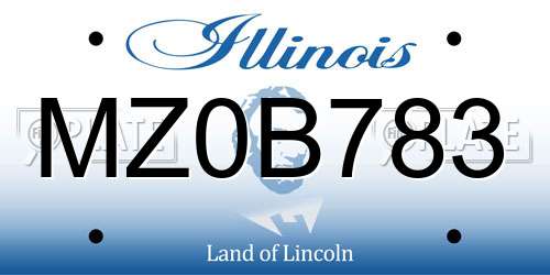MZ0B783 Illinois License Plate