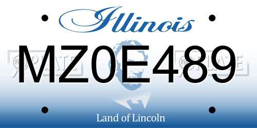 MZ0E489 Illinois License Plate