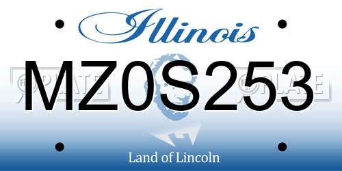 MZ0S253 Illinois License Plate