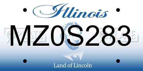 MZ0S283 Illinois License Plate