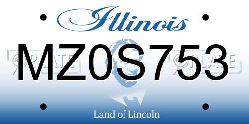 MZ0S753 Illinois License Plate