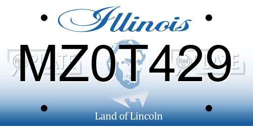 MZ0T429 Illinois License Plate