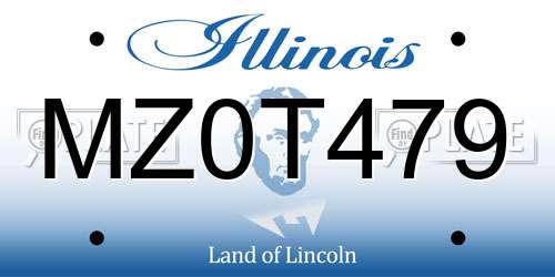 MZ0T479 Illinois License Plate