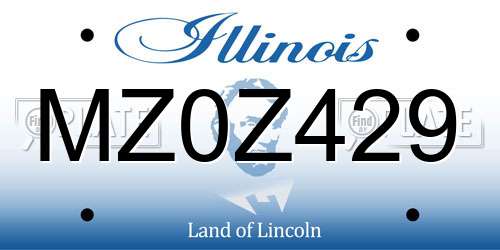 MZ0Z429 Illinois License Plate