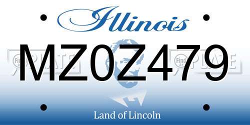 MZ0Z479 Illinois License Plate